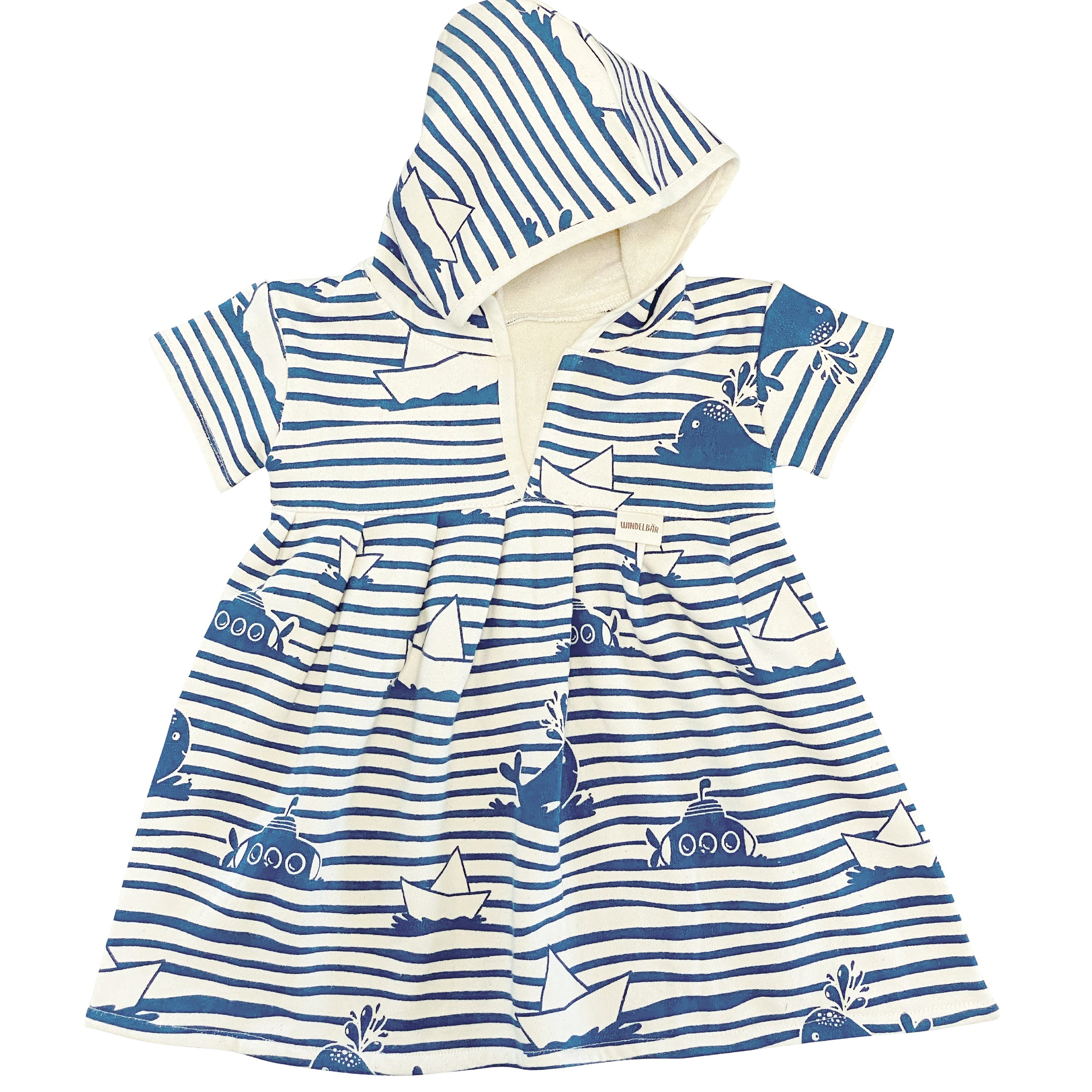 Baderobe - Fische & Boot blau