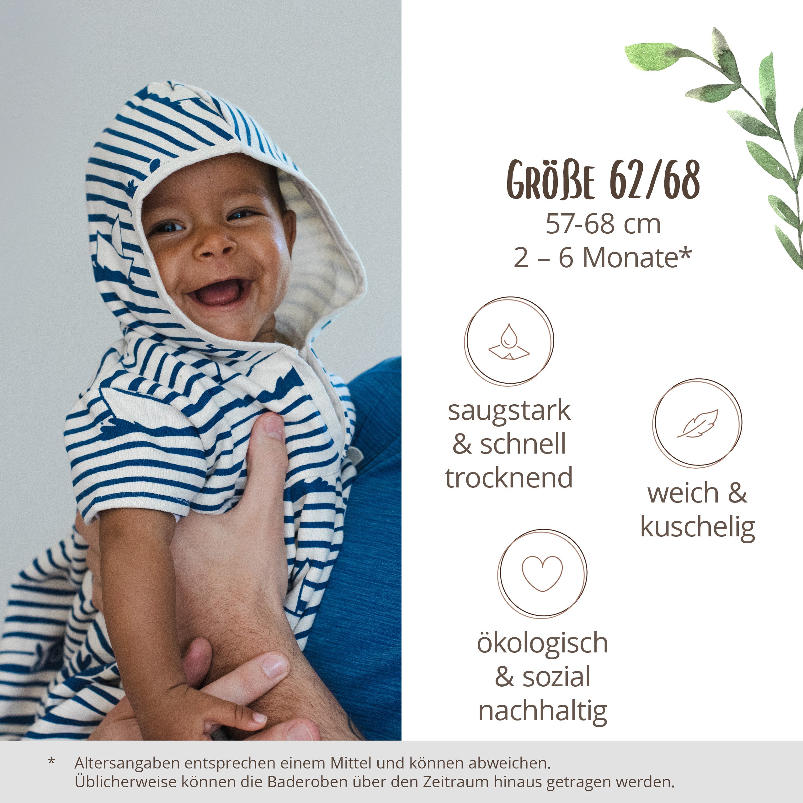 Baderobe - Fische & Boot blau