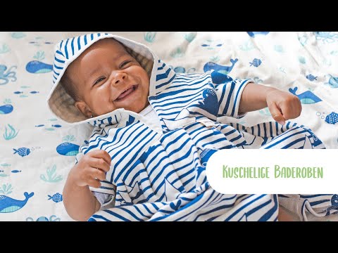 Baderobe - Fische & Boot blau