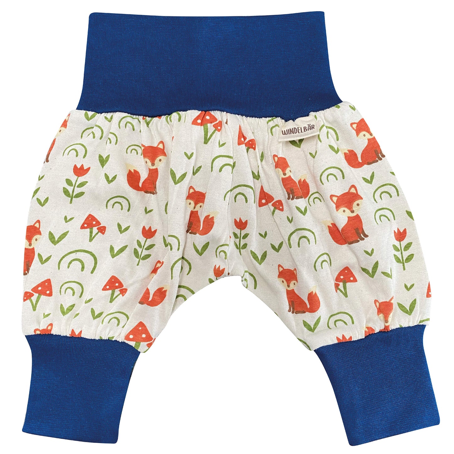 Windelbär Pumphose Design Fuchs mit blauen Bündchen