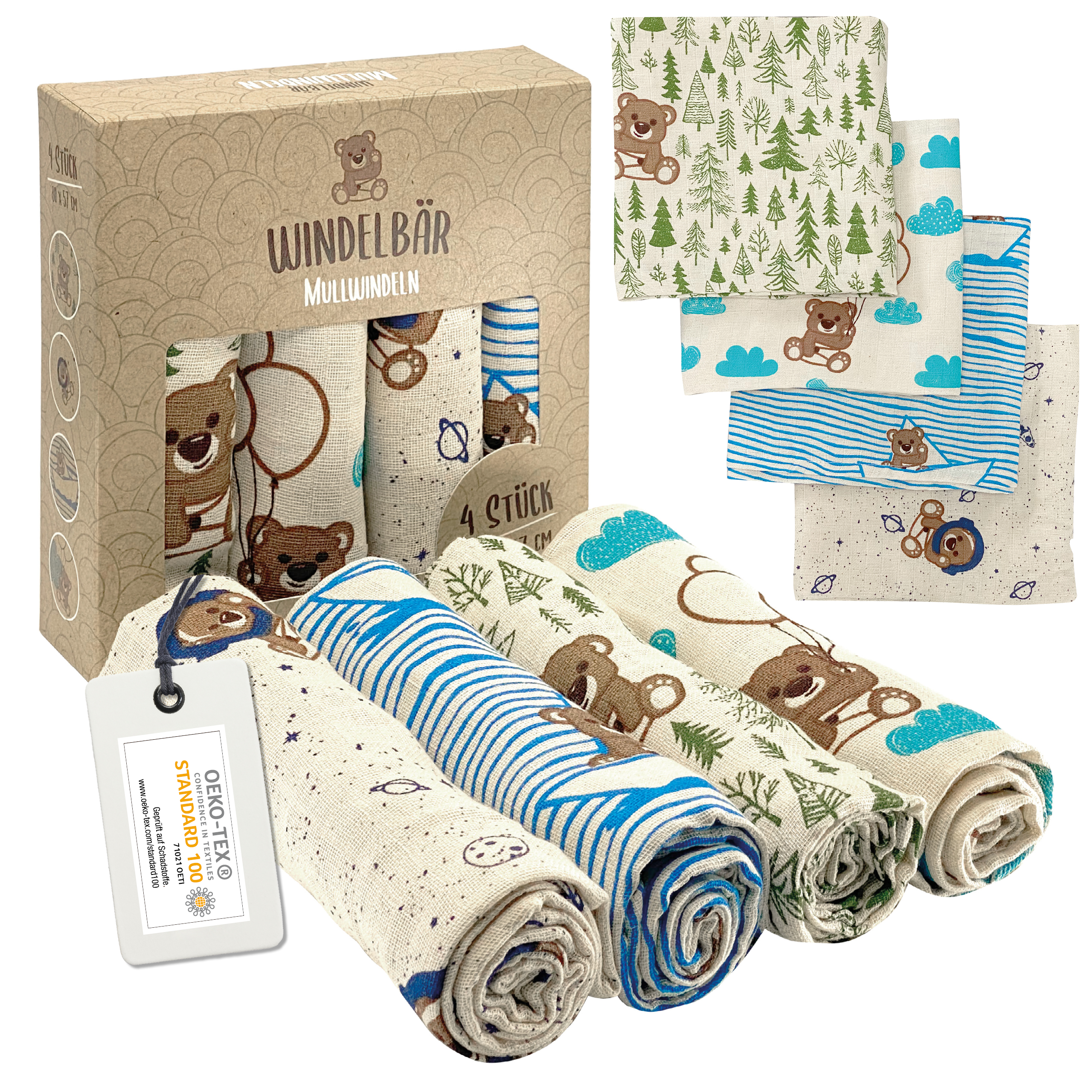 Mullwindeln - 4er Set