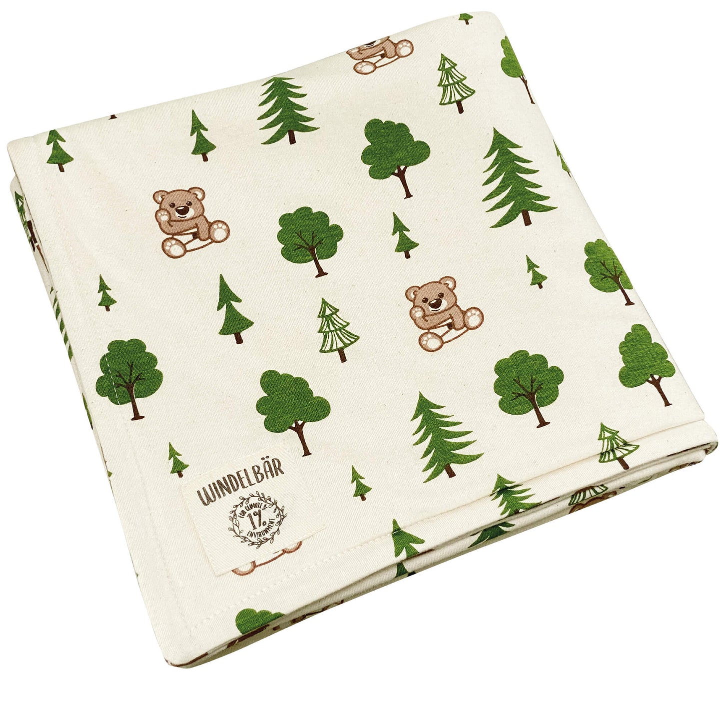 Windelbär Babydecke gefaltet Design Wald