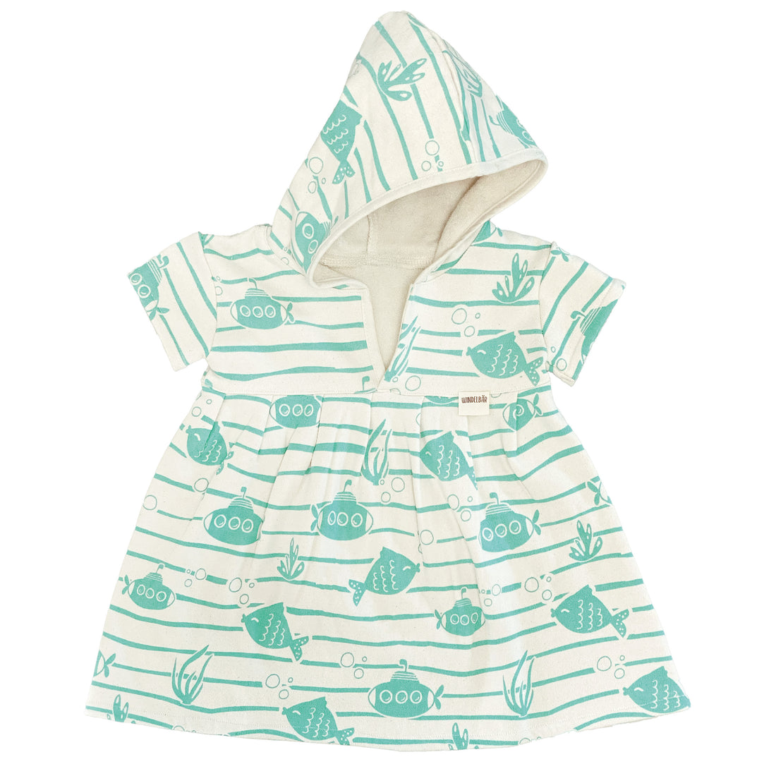 Baderobe - Fische & U-Boot grün