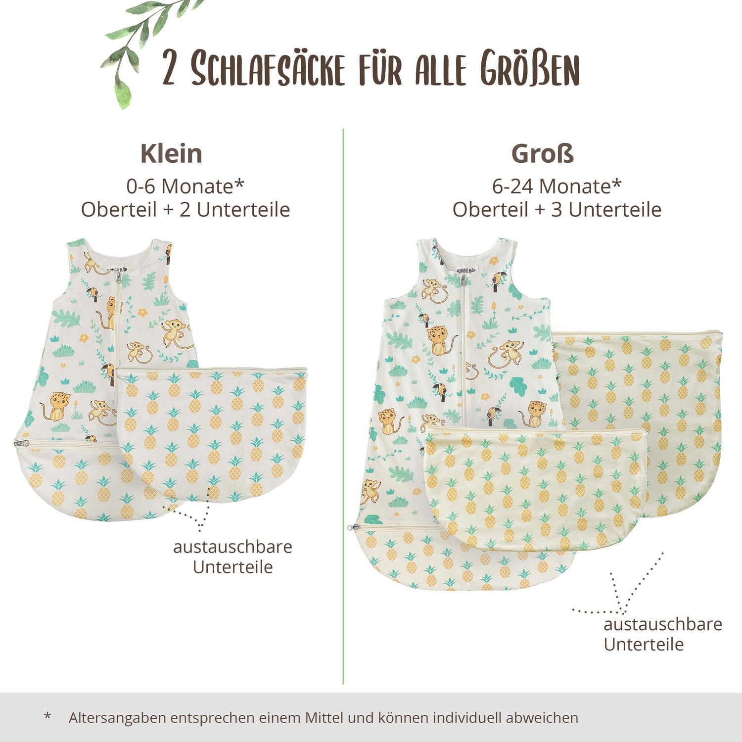 schlafsack klein Schlafsack Dschungel mitwachsend